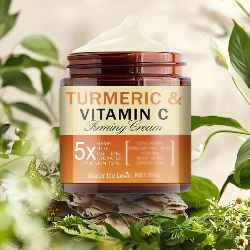 Soelegant Turmeric & Vitamin C Firming Cream for Face & Eye, Anti-Aging Moisturizer with Aloe, Green Tea, Collagen, Hydrates, Tightens Skin, Reduces Wrinkles & Dark Circles for All Skin Types
