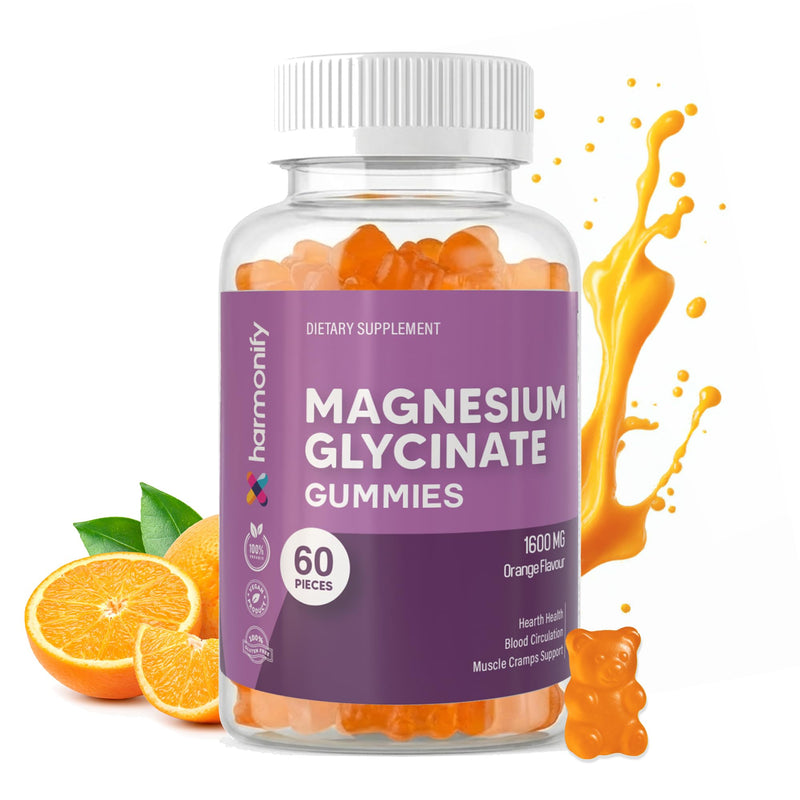 Magnesium Glycinate Gummies 600mg | Advanced Complex with Elemental Magnesium, Calcium 500mg, Vitamin D3, CoQ10 & Black Pepper | 60 Gummies – 30 Day Supply | Supports Muscle, Bone & Relaxation