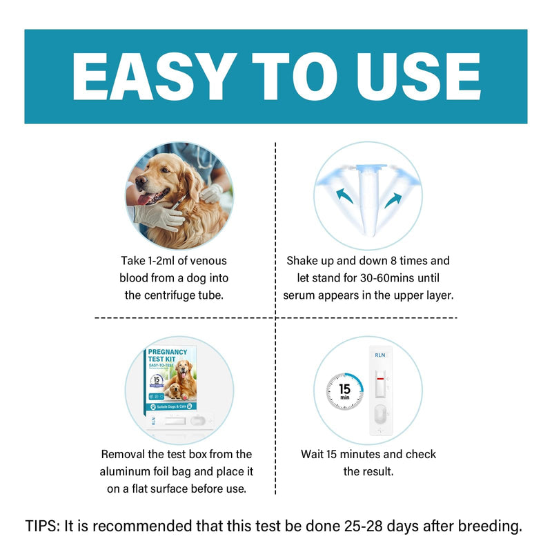 Dog Pregnancy Test, Convenient Pet Pregnancy Test at Home, Fast and Accurate Pregnancy Self Test Strips for Dog & Cat, Disposable White