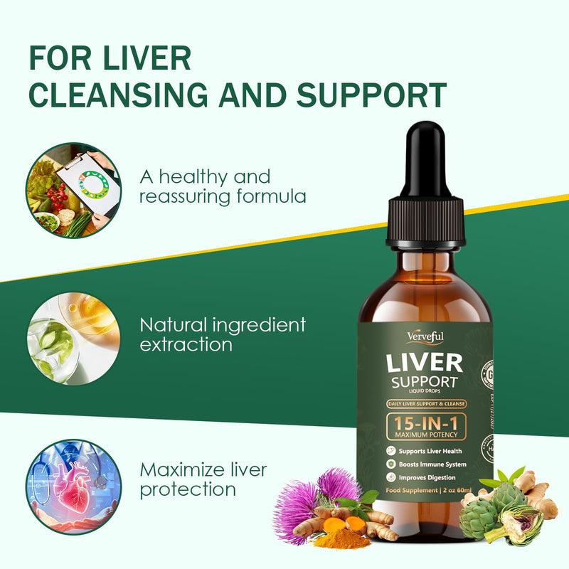 Liver Support with Choline - All Natural Liver Cleanse Detox & Repair Aid - Doctor-Formulated Liver Supplement - Liquid Herbal Supplements for Liver Health