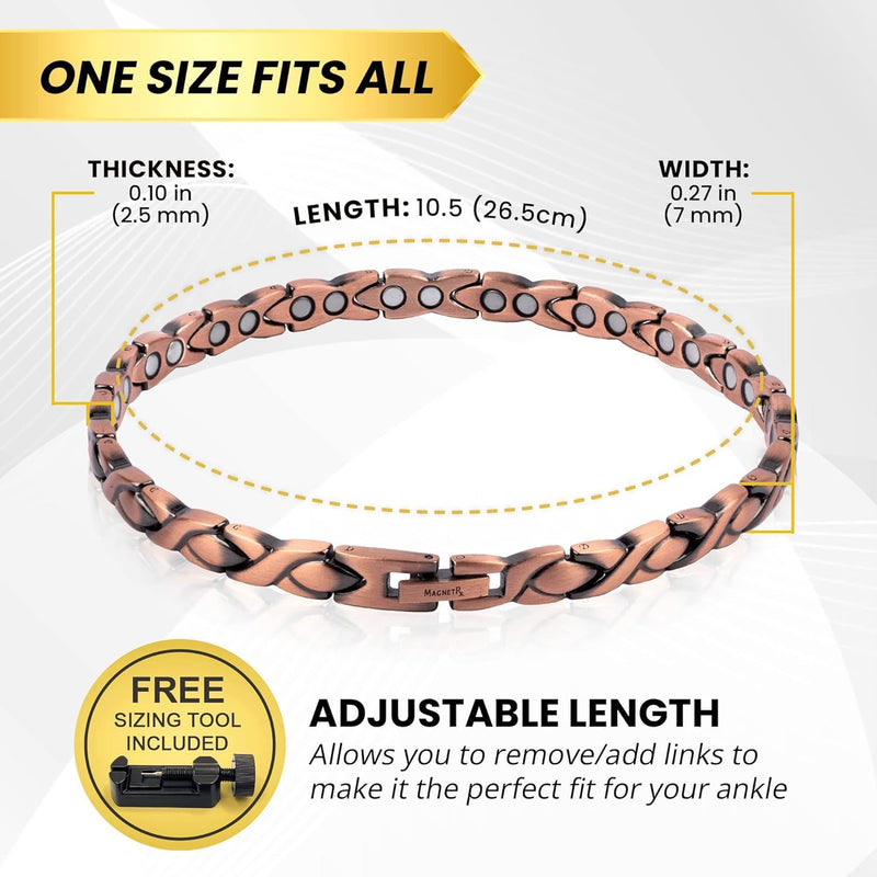 [Australia] - MagnetRX Copper Anklet for Women ‚Äì Ultra Strength Magnetic Ankle Bracelets for Women ‚Äì Effective Womens Copper Magnetic Ankle Bracelet (Women Anklet) Women Copper Anklet 