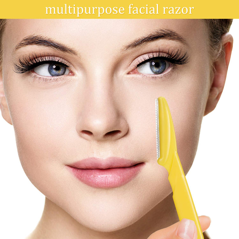 [Australia] - Boao 60 Pieces Eyebrow Razor Shaver Dermaplaning Tool Hair Shavers for Women and Man Face Microblades Shaper Trimmer with Precision Cover Skincare Party Favors Pink, Blue,Yellow, Rose Red, Purple, Black 