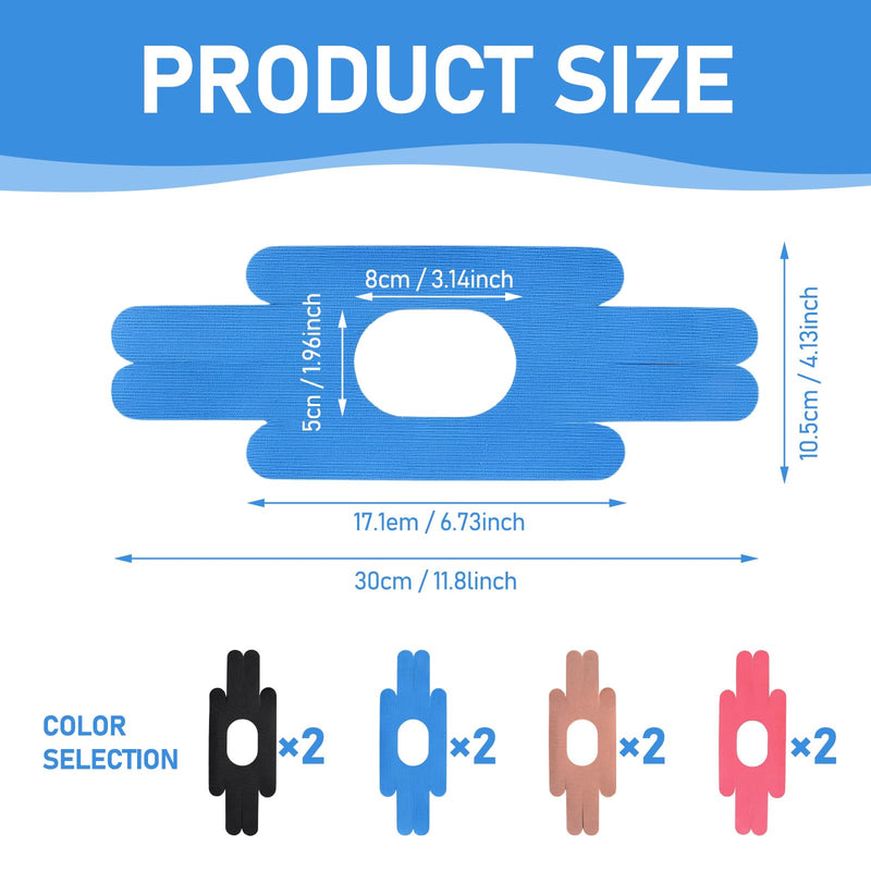 [Australia] - Pack of 8 knee tapes, kinesio tapes, pre-cut, knee tape, knee tape, sports knee tape, skin-friendly, waterproof for joints, support and muscle pain relief (multi-coloured). 