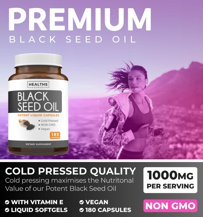 Black Seed Oil & Organic Super Greens (3-Month Supply) Seed & Sprout Bundle of Black Seed Oil (180 Capsules) Cold-Pressed Nigella Sativa & Organic Super Greens Powder (180 Tablets) Complete Superfood