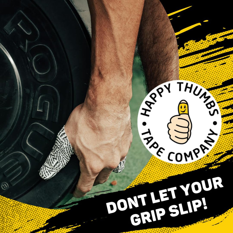 Happy Thumbs Tape - Gym & Hook Grip Tape - Thumb & Finger Protection - for Cross Training, Weightlifting, Gymnastics & More - Stretchy Adhesive Athletic Weightlifting Tape - 24 ft Long 3 Pack Fire