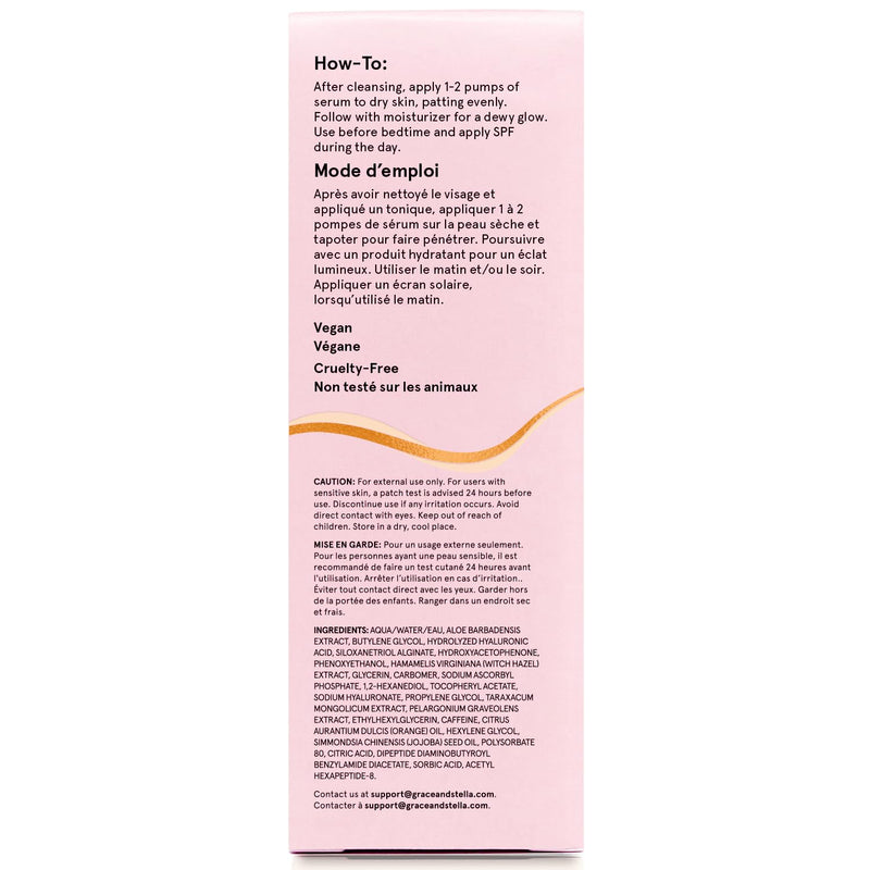 grace & stella Vitamin C Serum for Face (50ml /1.7 fl oz) | Brightening Vitamin C for Face with Hyaluronic Acid Serum To Reduce Dullness & Dark Spots - Vegan Skincare Vitamin C Serum - 50ml (Travel Size)