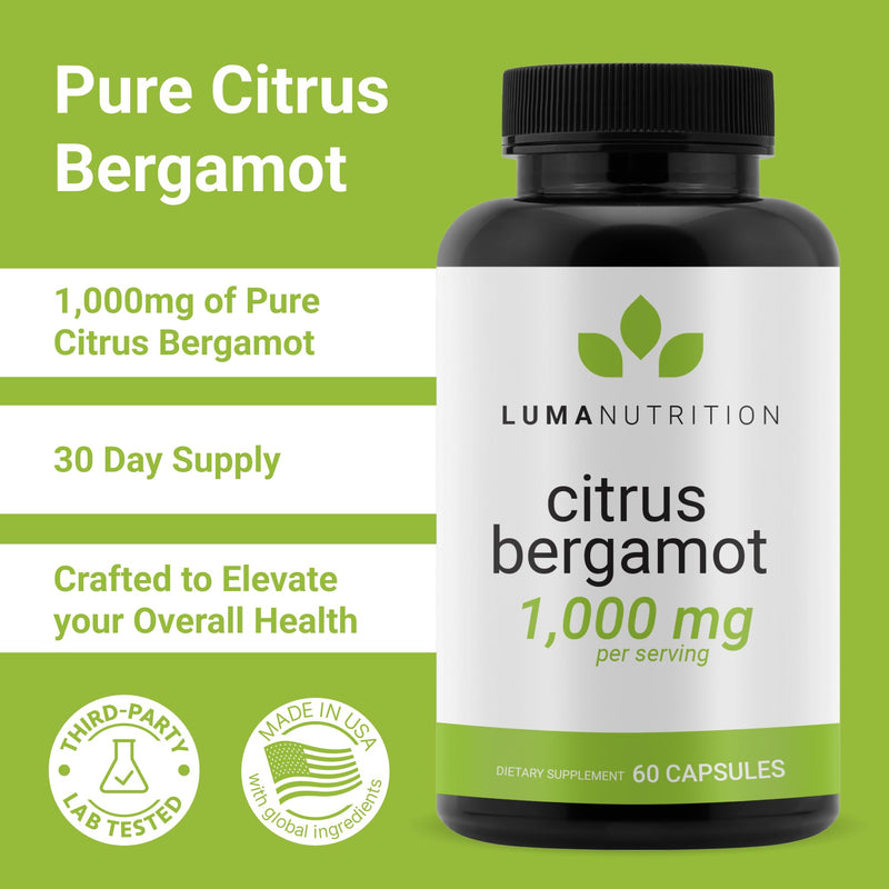 [Australia] - Luma Nutrition Citrus Bergamot 1000mg - Citrus Bergamot Supplement - Made in The USA - Veteran Owned - 60 Capsules 