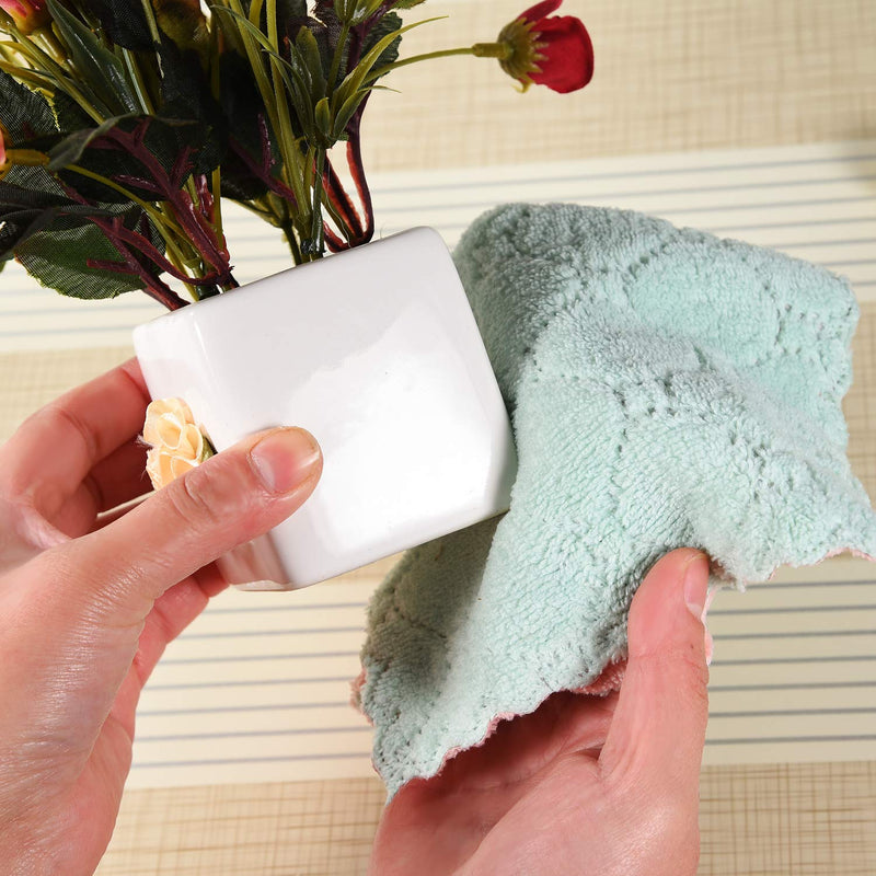 [Australia] - Microfiber Cleaning Cloth, Kitchen Towels, Double-Sided Microfiber Towel Lint Free Highly Absorbent Multi-Purpose Dust and Dirty Cleaning Supplies for Kitchen Car Cleaning. Pack of 12 6.1x10.4 Inch (Pack of 12) Green 