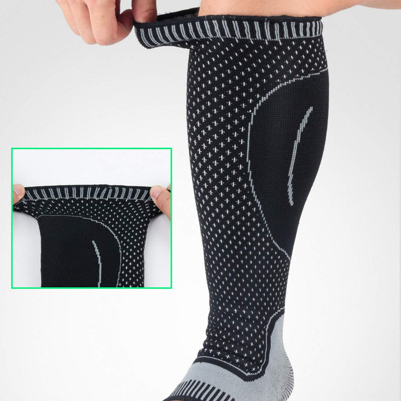 [Australia] - Compression Socks Calf Foot Sleeves for Ankle Heel Plantar Fasciitis Support Increase Blood Circulation Relieve Arch Pain Shin Splints Reduce Swelling Grey Medium 