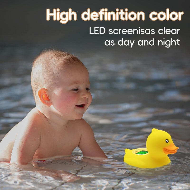 [Australia] - b&h Rechargeable Baby Bath Thermometer, Digital Floating Shower Thermometer for Infant Bathtub and Room, Upgraded Turn Off Function, Fast Temperature Reading, Safety Newborn Bath Time Toy (Baby Duck) baby duck 