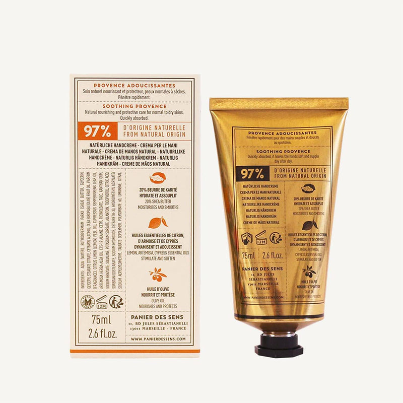 [Australia] - Panier des Sens - Hand Cream for Dry Cracked Hands - Provence Hand Lotion with Shea Butter & Olive Oil - Vitamin E Skin Moisturizer with 97% Natural Ingredients - Made in France, 2.5 fl oz 