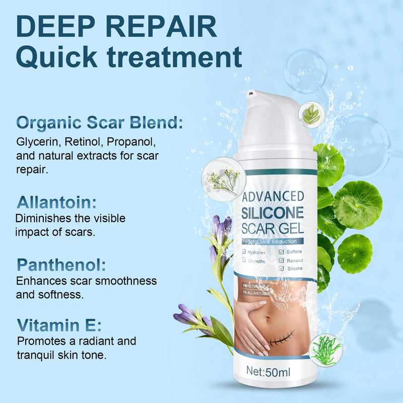 [Australia] - Advanced Scar Gel, Silicone Scar Gel, Treats Old and New Scars, Reduces the Appearance of Scars from, Body, Face, Stretch Marks, Surgical Scar, Keloids, Acne, Burns and More, 50g (1.76 Oz) 
