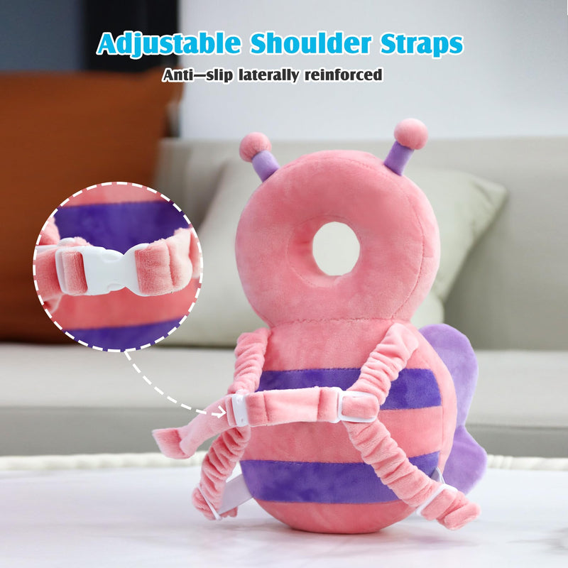 [Australia] - Baby Head Protector Cushion Toddler Backpack, Baby Safety Products for Toddler Head Protection for Crawling & Walking Pink Butterfly 