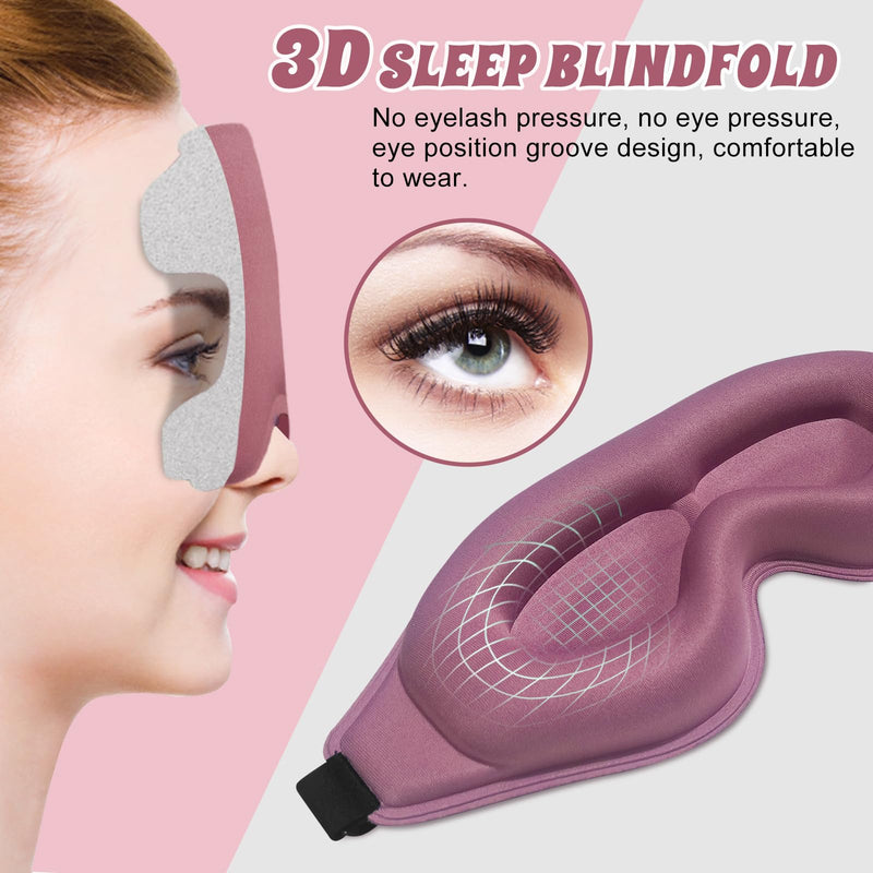 [Australia] - 3D Advanced Eye Mask for Sleeping, Ultra Delicate Soft Skin Friendly Eye mask,100% Blackout Sleep Eye Mask for Sleep, Eyelash Extension Sleep mask, Sleeping Eye Masks for Men and Women Regular Size (Purple Red) 
