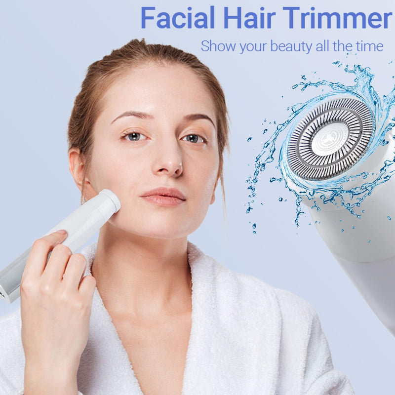 Bikini Trimmer for Women, 6-in-1 Body Hair Trimmer, Facial & Pubic Hair Removal, IPX7 Waterproof Wet & Dry Grooming Electric Shaver Kit,Cordless Travel Razor with USB Charging Dock
