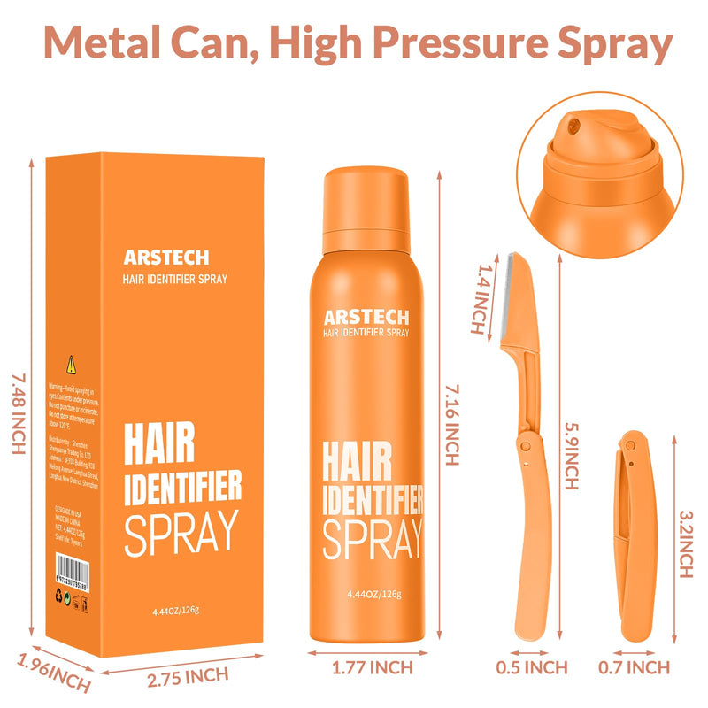 [Australia] - Hair Identifier Spray for Face Shaving Dermaplaning Tool Skin Body Dermaplane Spray for Women with 16 Face Razor Face Shaver Kit Facial Hair Removal Dermaplane Razor for Women Face (Orange 4 Pack) Orange 4 PACK 