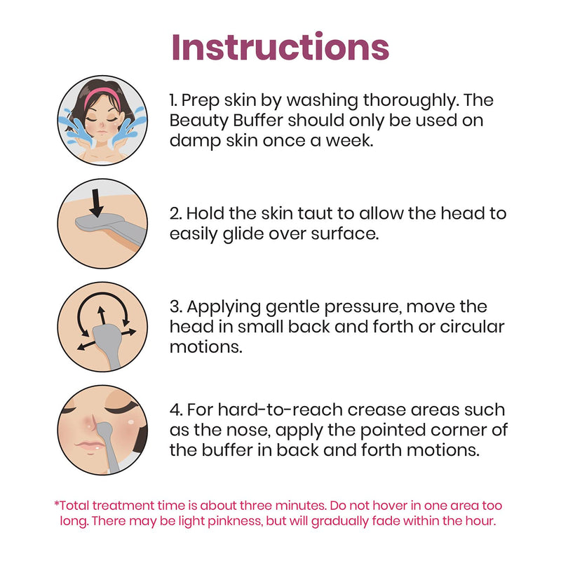 [Australia] - Lindo Beauty Buffer - Microdermabrasion Tool, Diamond Infused, Embedded Silicone Lip Scrubber, For Smooth Skin, Radiant Complexion, Travel Pouch Included (Beauty Buffer with Silicone Lip Scrubber) 