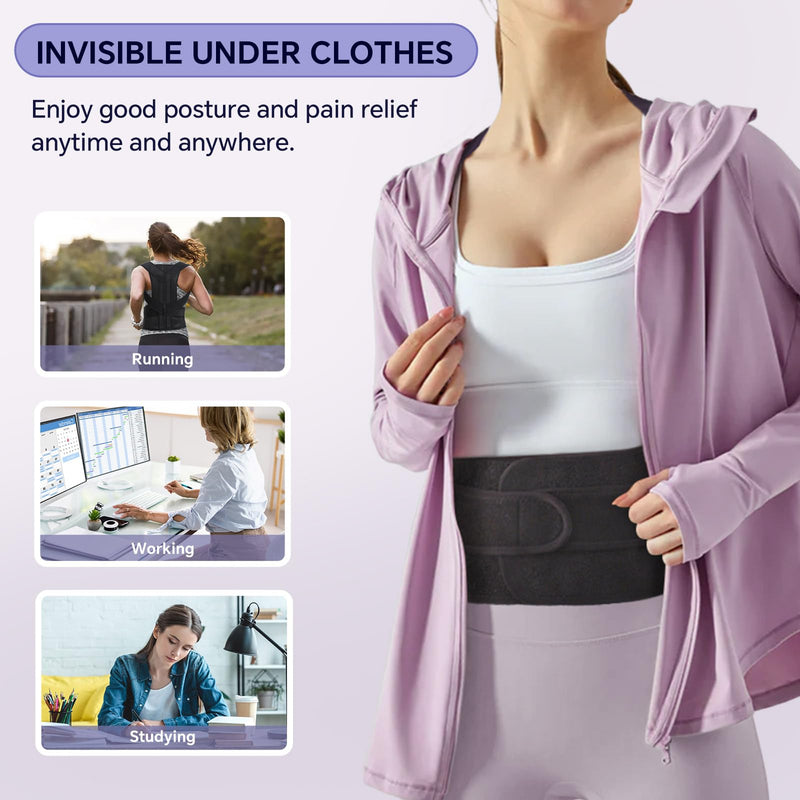 Back Brace for Women and Men Posture Corrector with Adjustable Lumbar Support - Shoulder Upper Lower Back Pain Relief for Hunchback Scoliosis Sciatica - Breathable Design (39.5''-43.5'') X-Large