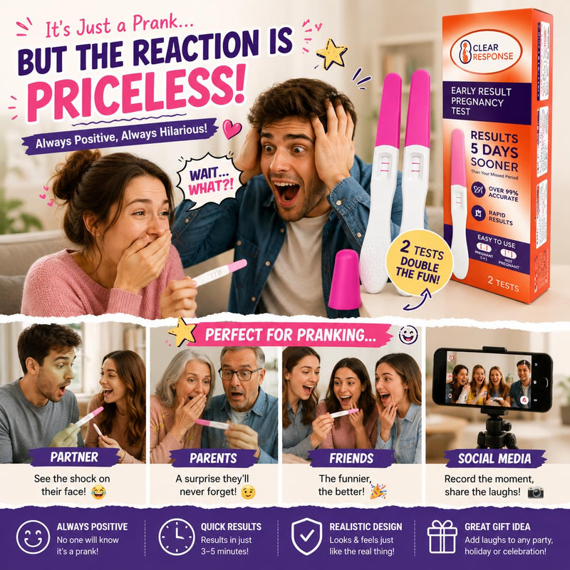 Fake Pregnancy Test Stick Always Turns Positive Pregnancy Test Stick Pregnancy Joke, 2 Pack Pink