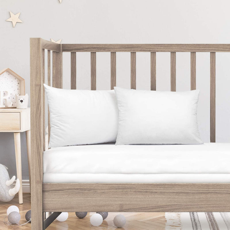 [Australia] - Nestl Toddler Pillow - Pack of 2 Baby Pillows - Organic Cotton Kids Pillow for Sleeping - Soft Kids Travel Pillow - Perfect Toddler Bed Pillow - 13 x 18 Inches,White 