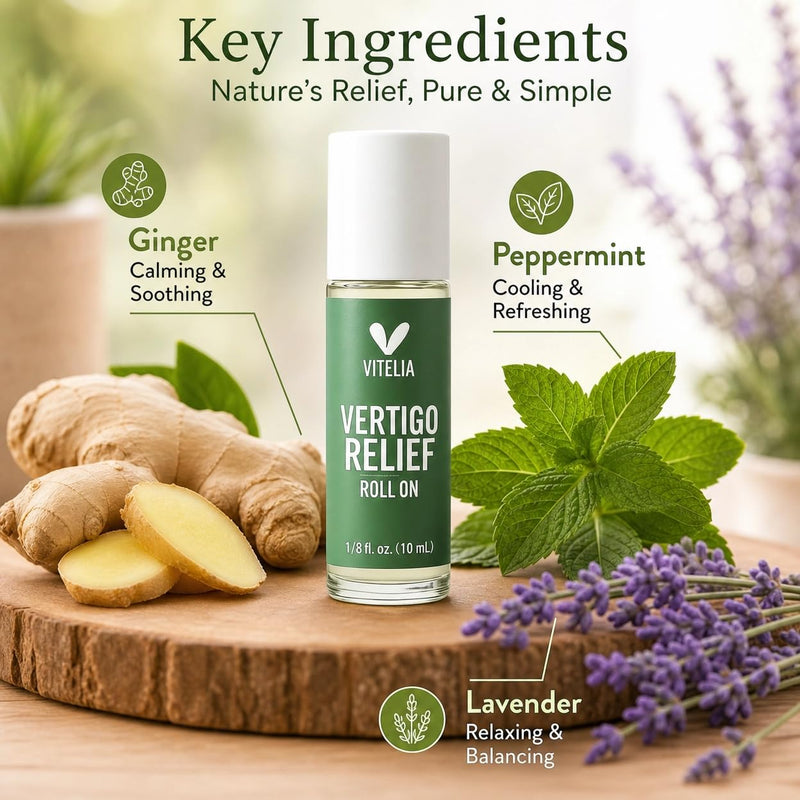 Vertigo Relief Anti-Dizzy Roll On – Botanical Essential Oil Blend for Balance Support, Non-Drowsy, Portable Anti-Dizzy Comfort, Easy Apply for Daily Use, 10ML (2PCS)