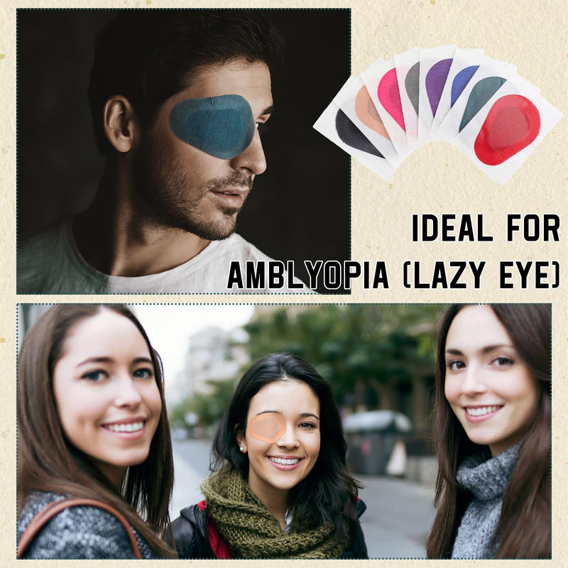 [Australia] - 80 Pcs Adhesive Eye Patches, Disposable Eye Pads for Adults Latex Free Adhesive Bandages(3.3 x 2.3 Inch,Mixed Colors) Mixed Colors 3.3 x 2.3 Inch 