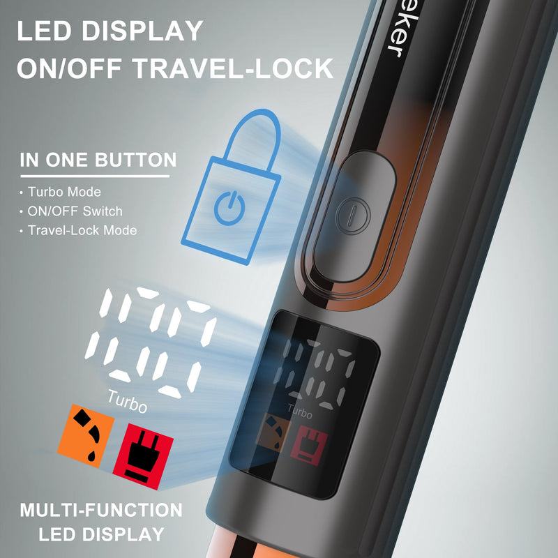 [Australia] - Hatteker Men's Back Shaver Body Trimmer Electric Body Groomer Face, Arm, Chin Beard Trimmer Cordless Hair Clipper with Adjustable Extension Trade Waterproof 