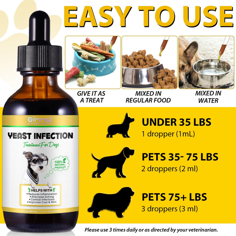 ALIVO Yeast Infection Treatment for Dogs, Natural Yeast Infection Treatment Supports Dog Itch Relief, Dog Ear Infection, Dog Allergy Relief, Pet Supplies Dog Herbal Supplement, Bacon Flavor - 2 oz 2 Fl Oz - PawsPlanet Australia