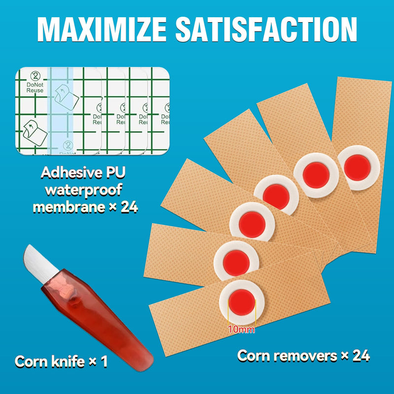 [Australia] - AstraVox 24Pcs Corn Removers for Toes Feet with Adhesive PU Waterproof Membrane, Plantar Corn Remover Bandaid Pads Kit for Hand, Highly Effective, Pain Relief, Easy to Use (Large) Large 