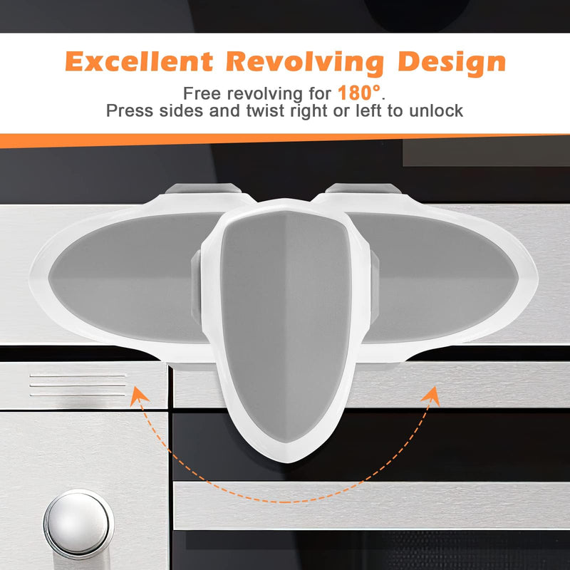 [Australia] - Oven Door Lock Child Safety,Oven Baby Proof Childproof Oven Front Lock Easy to Install and Use Heat-Resistant and Durable Material, with 3M Adhesive, No Screws or Drill（1pc, White） 1PACK 