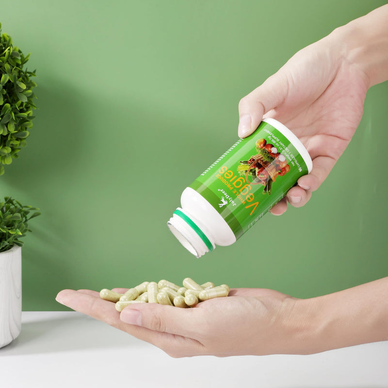 JulyDeer Veggies Supplement Balance of Natural – 90 Total Vegetarian Caps | 18 Whole Veggie Blend | Fresh Superfood Formula with Vitamins and Minerals for Daily Energy Replenishment, Boosting Vitality