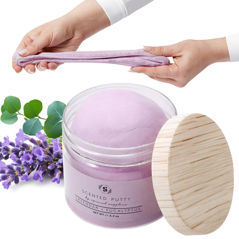 [Australia] - Special Supplies Scented Therapy Putty Dough - Infused with Pure Essential Oils for Aromatherapy and Meditation- Relaxation Gifts for Kids and Adults - Non-Stick (Lavender & Eucalyptus (4.5 oz)) Lavender & Eucalyptus (4.5 Ounce) 