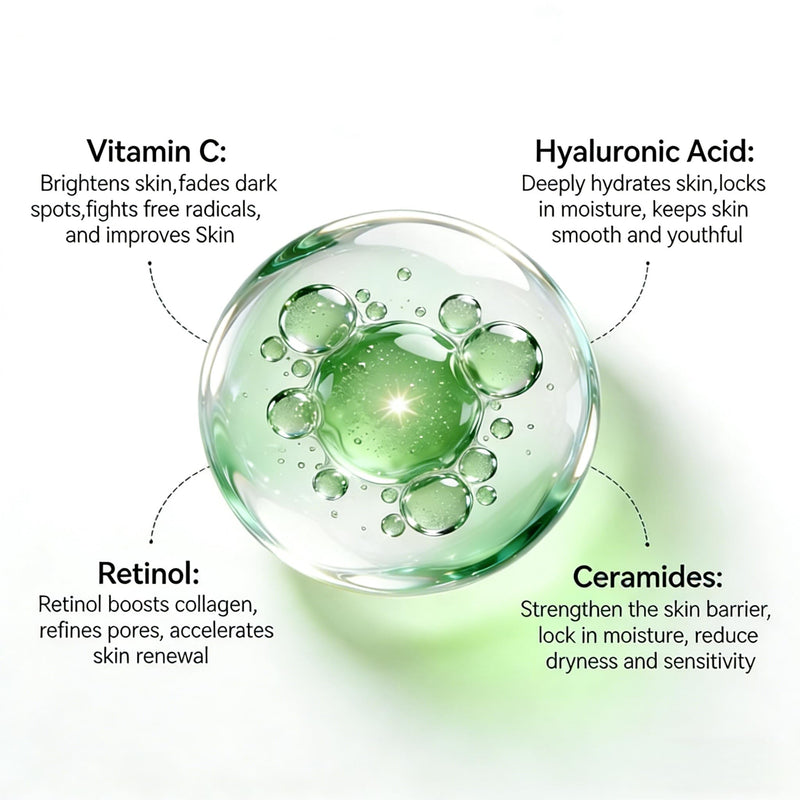 Hydrating Facial Serums,Anti Aging Formula with Natural Ingredients,Hyaluronic Acid & Vitamin C,Reducing Wrinkles,Brightening Lifting & Glowing Skin,Light Face Essence for Daily Skin Care Scented 1 Fl Oz (Pack of 1)