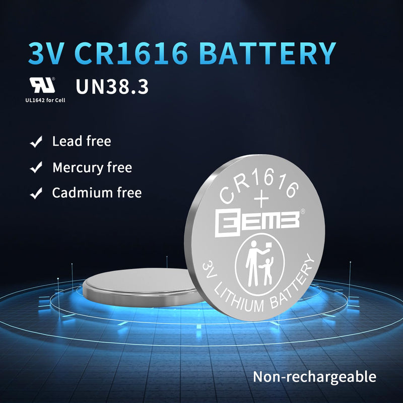 [Australia] - EEMB 5 PACK CR1616 Battery 3V Lithium Battery Button Coin Cell Battery 1616 Battery DL1616 ECR1616 for Re-mote Control, Watch, Calculator, Electronic Note-book, Thermometer, Mobile Game 
