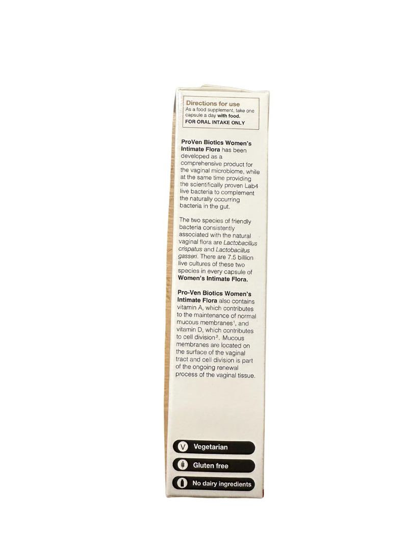 Proven Biotics Women’s Intimate Flora | 30 Probiotic Capsules | 20 Billion Live Bacteria with Lactobacillus & Vitamins A D | for the Vaginal & Gut Microbiomes