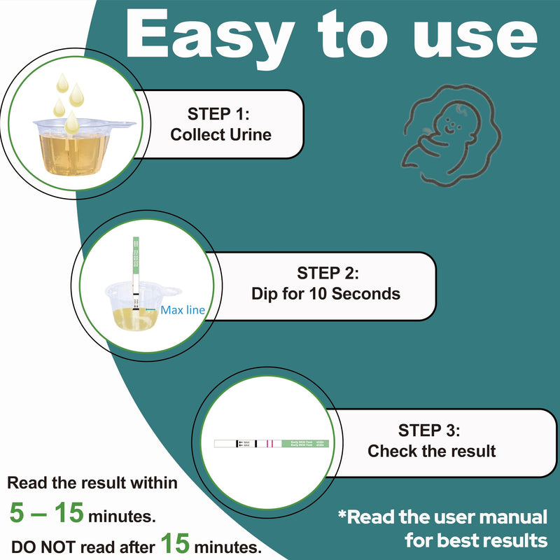 Elate Early Detection Pregnancy Test Strips – HCG Early Result 6-Days Sooner, 60 Count Bulk EPT, Pruebas De Embarazo, Ultra-Sensitive 10mIU/mL, 99.99% Accurate, Easy Home Use, 5mm 1 Count (Pack of 60)