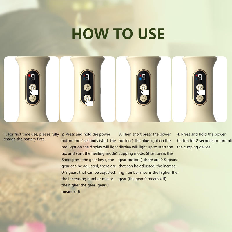 [Australia] - 2 in 1 Handheld Gua Sha & Cupping Massager - 9 Modes Electric Vacuum Suction for Muscle Recovery, Body Sculpting Massage, Cordless Rechargeable for Back, Legs, Arms 