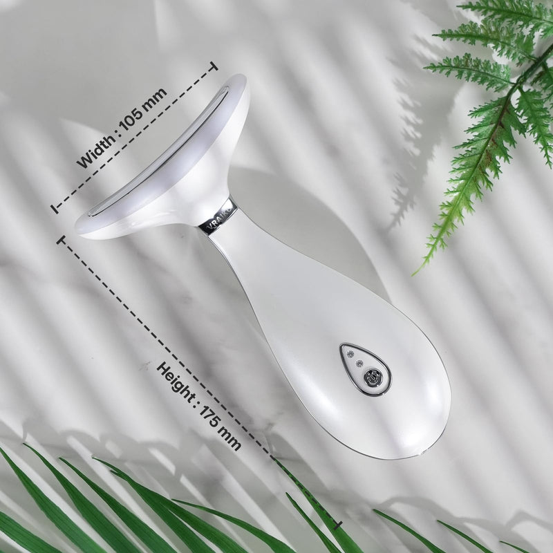 [Australia] - VRAIKO Lily Neck Face Massager, Skin Rejuvenation Beauty Massager, 3-in-1 at-Home Facial Spa Tool, Lifting, Toning and Tightening for a Radiant Appearance (Pearl White) Pearl White 