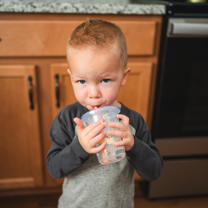 [Australia] - The First Years Bluey Take & Toss Toddler Straw Cups - Spill Proof Toddler Sippy Cups with Snap On Lids and Straws - Bluey Gifts and Bluey Party Supplies - 10 Oz - 10 Count 
