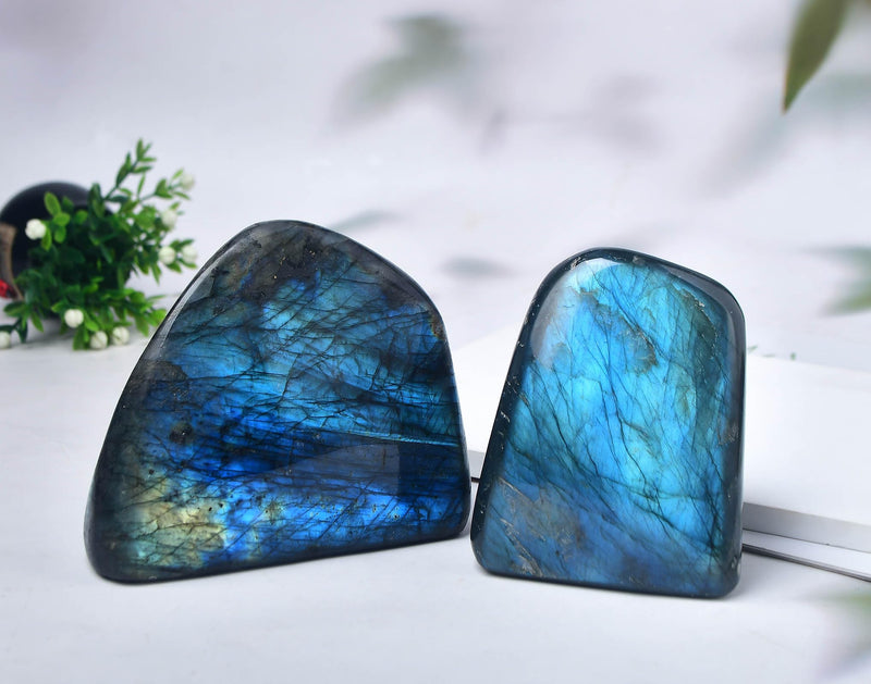 Large Labradorite Rock Polished Slab Block Healing Crystal Stone for Meditation Gift Home Decor 0.8-1.3 Pound Labradorite Block