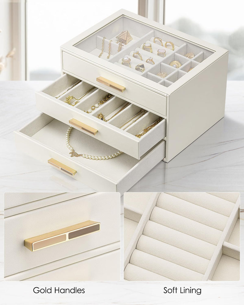 VLANDO Jewelry Box for Women & Travel Makeup Bag
