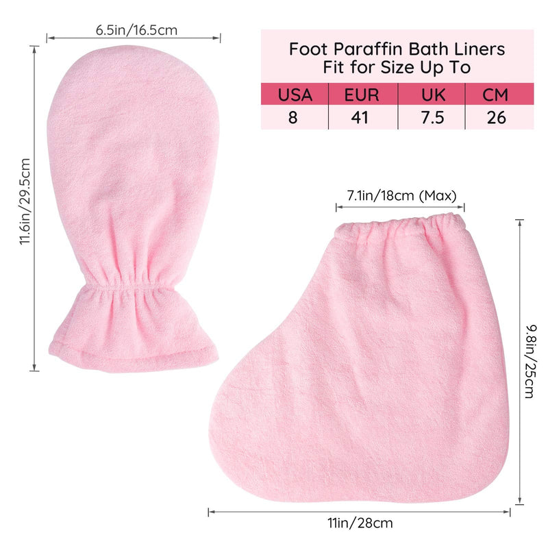 [Australia] - Paraffin Wax Gloves for Hand and Feet, Segbeauty Thick Paraffin Heated SPA Mittens Foot Liners, Gloves & Socks for Hot Wax Hand thera-py Thermal treat-ment Wax Warmer Paraffin Wax Machine Pink Thick mitts&booties-Medium-Pink 