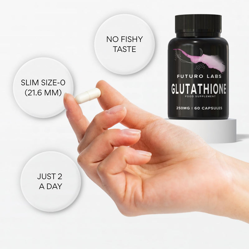 Glutathione Capsules 500mg Dose - Highly Purified and Highly Bioavailable - Extra Strength Glutathione Supplement, Non-GMO, Reduced Glutathione Supplement - 30 Day Supply - UK Made