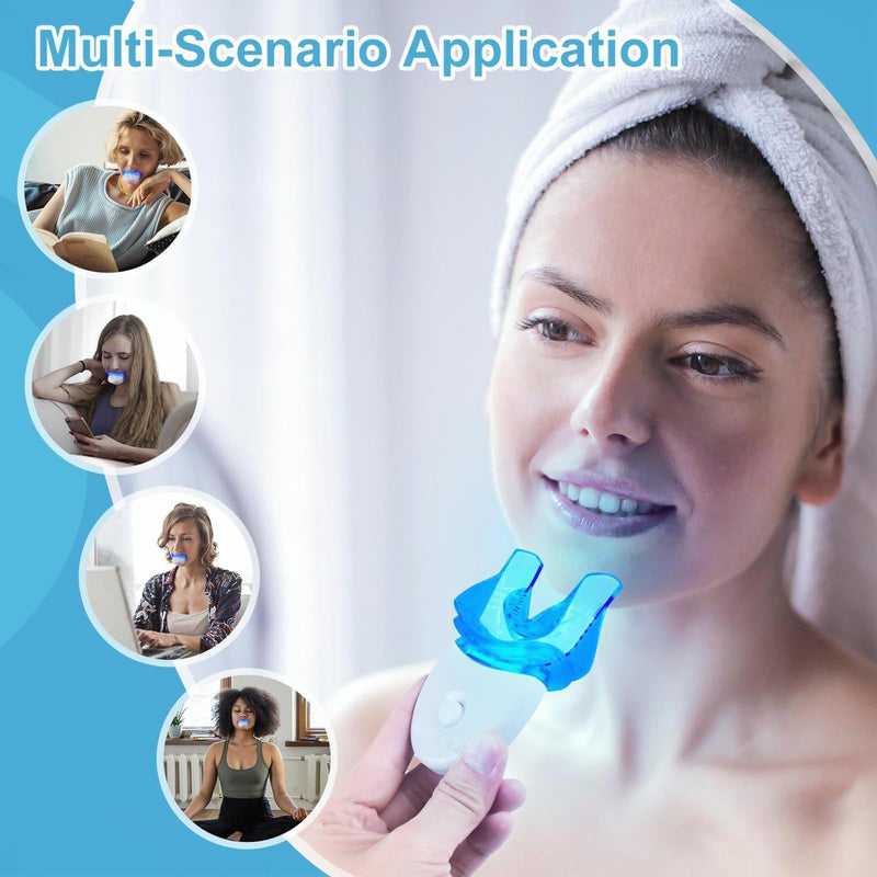 Sensitive Teeth Whitening Kit | Whitening Toothpaste Includes LED Light Therapy Device, 35% Carbamide Peroxide Whitening Gel, 4 Whitening Gel Syringes, 2 Enamel Repair Gel Syringes, and Dental Trays