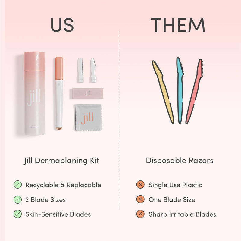 [Australia] - Dermaplane Razor Refills by Jill Razor | 8 Single-Use Dermaplane Refill Blades for 8 Shaves | Requires Jill V1 Starter Kit Purchased Separately | Refills Not For V2 Kits 