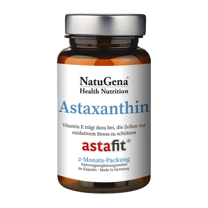 [Australia] - NatuGena Astaxanthin, AstaFit, vitamin D and E, green algae Haematococcus pluvialis, olive oil, 60 capsules (2 month pack) 