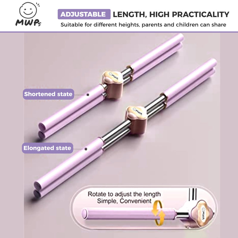 [Australia] - Yoga Stick Posture Corrector – Adjustable Back Straightener for Women, Men & Kids – Relieve Back & Neck Pain – Includes Carry Bag & Exercise Guide – Posture Stick for Daily Training PURPLE 