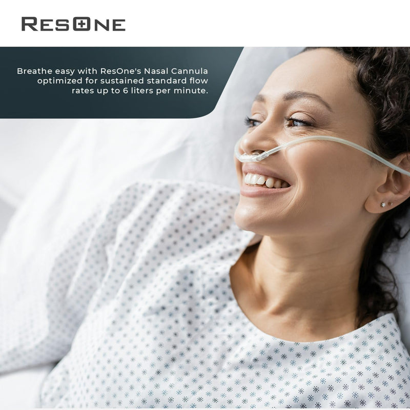 [Australia] - Soft Nasal Cannula 5-Pack - Oxygen Cannula, Curved Prongs, 4Ft Crush-Resistant Tubing - Nasal Tubes, Oxygen Concentrator Supplies - Soft Curved Nose Piece, Standard Size, Standard Flow 6 LPM 