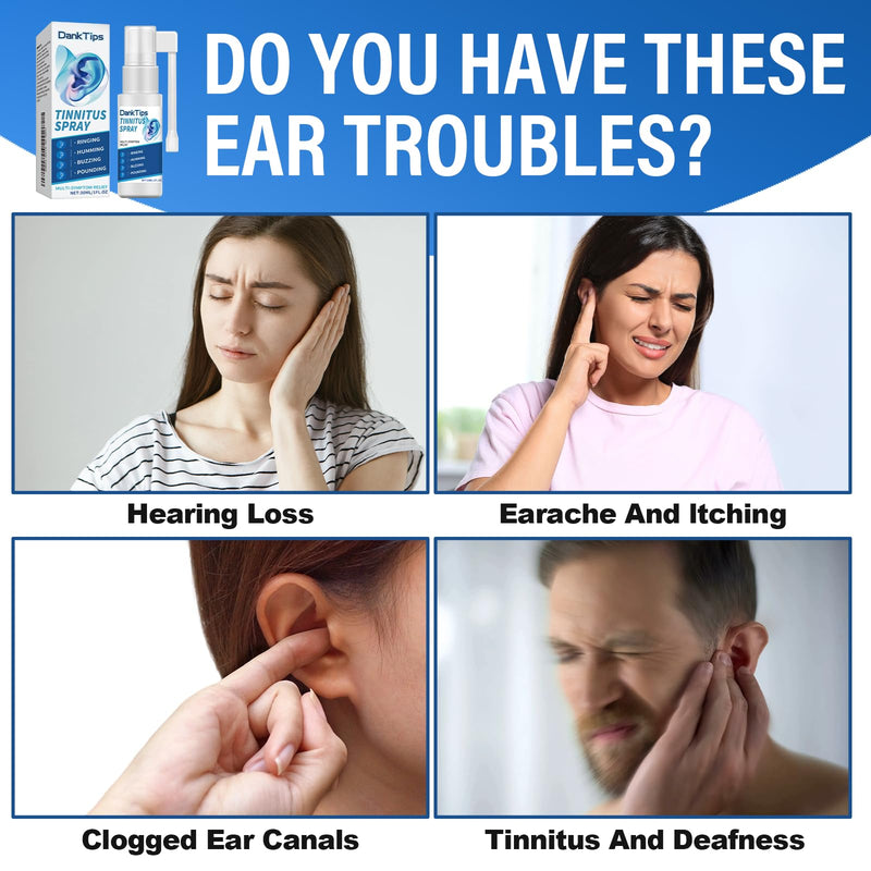 [Australia] - Tinnitus Relief for Ringing Ears, Tinnitus Relief Spray, Ringing Treatment for Ear Noise & Interference, Improves Hearing 1 Fl Oz (Pack of 1) 