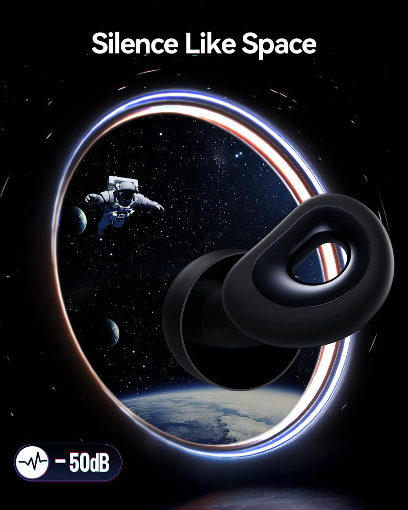 [Australia] - Ear Plugs for Sleeping, 50dB Noise Cancelling Ear Plug with 7 Pairs of Dual Single Layer Tips Reusable Ear Plugs for Noise Reduction, Soft Silicone Earplug for Concert, Snoring, Motorcycle Black 
